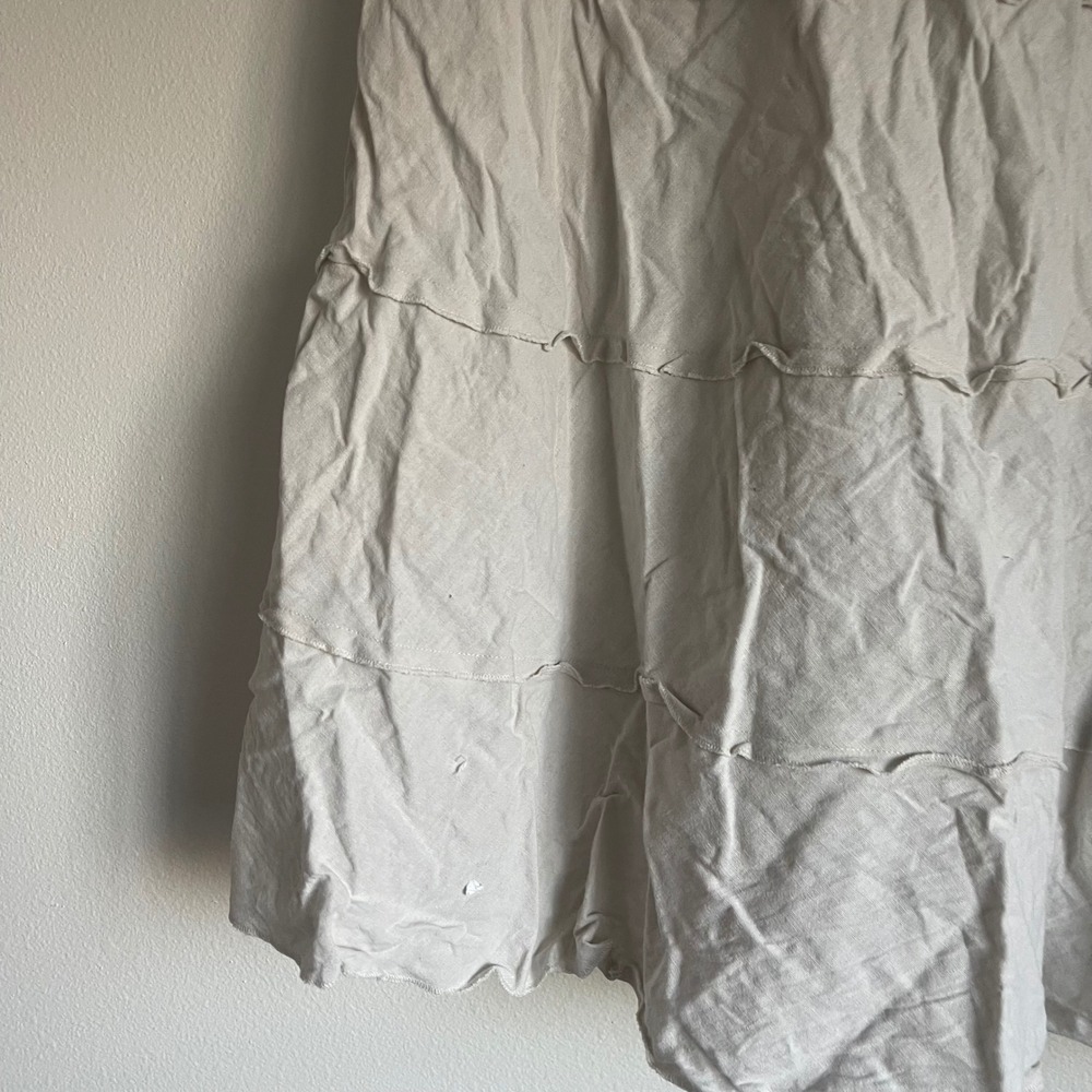 Vintage Christopher and‎ Banks Tiered Beige Linen Midi Skirt Size 8 - Picture 4 of 12